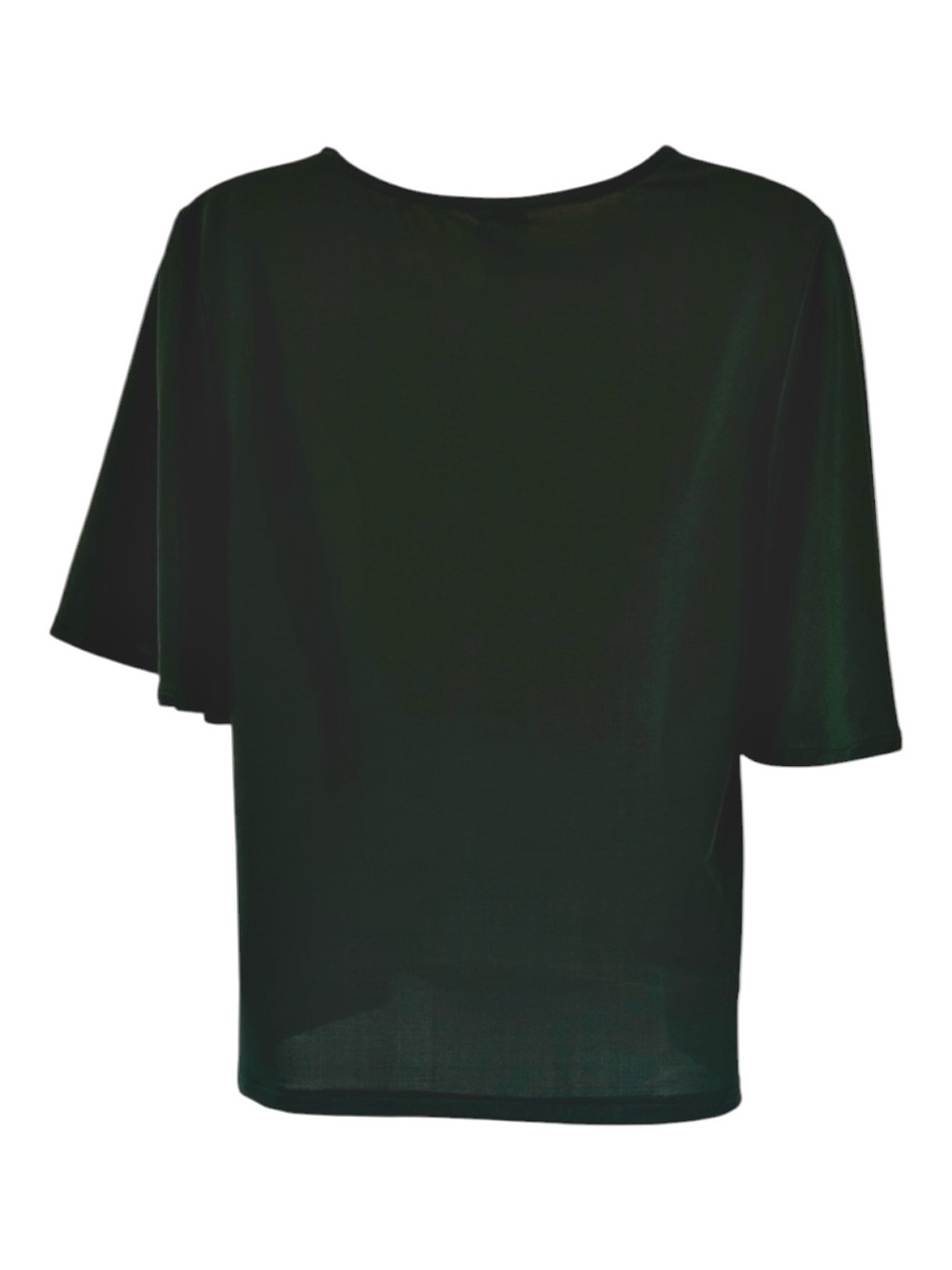 H&M Emerald Green Flutter Sleeve Blouse Flowy Satin Look Top Small - Picture 3 of 7